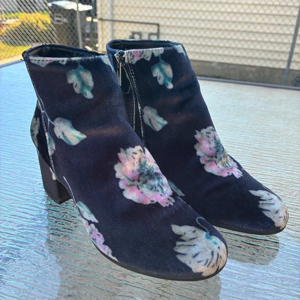 Sam Edelman Circus Floral Velvet Ankle Booties